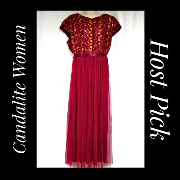 Cranberry Red Prom Dress Sequins Red NWT's Size 3X